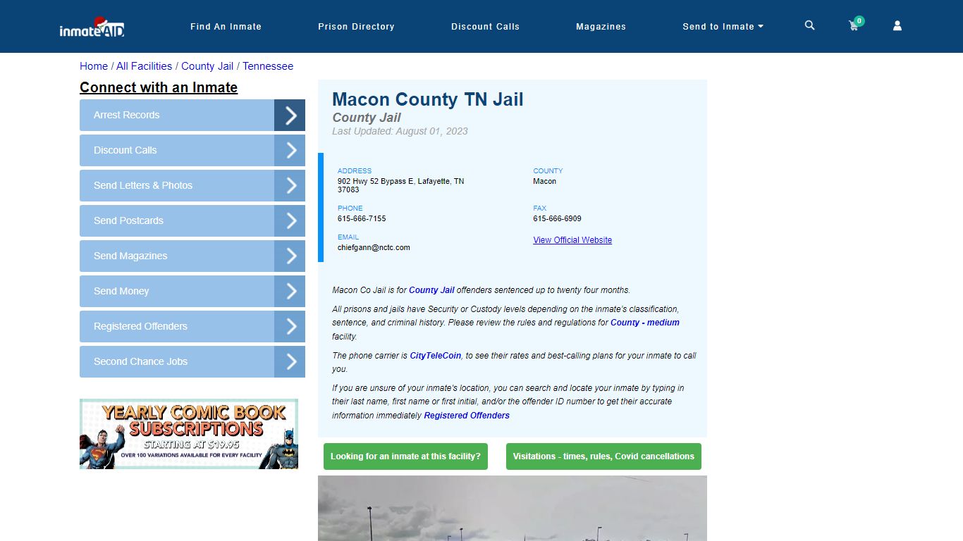 Macon County TN Jail - Inmate Locator - Lafayette, TN